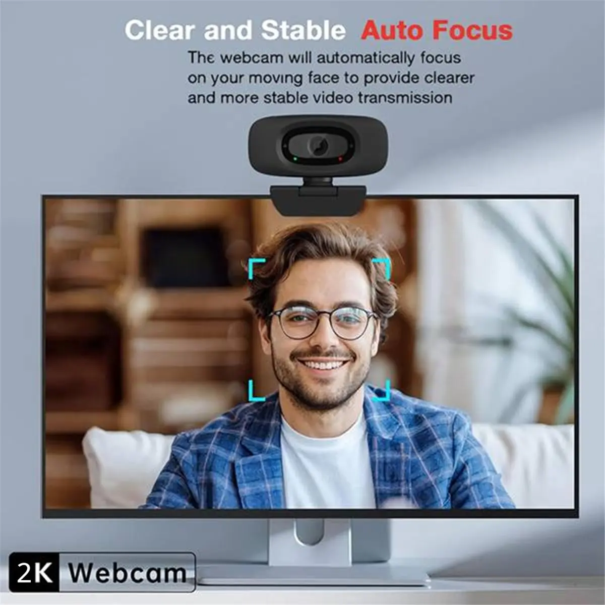 HOUSEHOLD*GOOD USB Webcam with Smart Noise Reduction and Autofocus, 120° HD Wide-Angle for Desktop