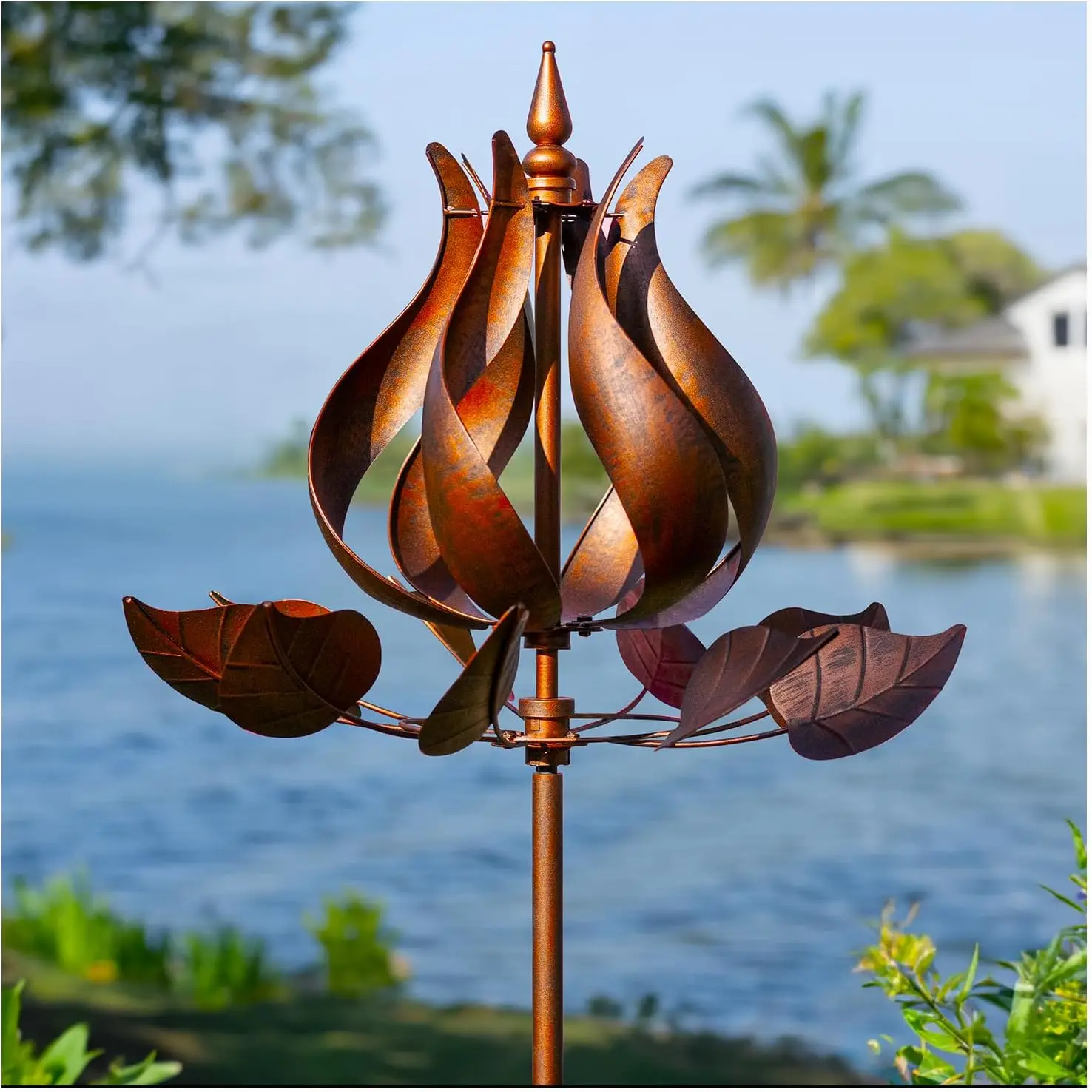 

Tulip Wind Spinners Outdoor - Large Metal Wind Spinners for Yard Garden with Ground Stake, Kinetic Windmill Spinner Decor for La