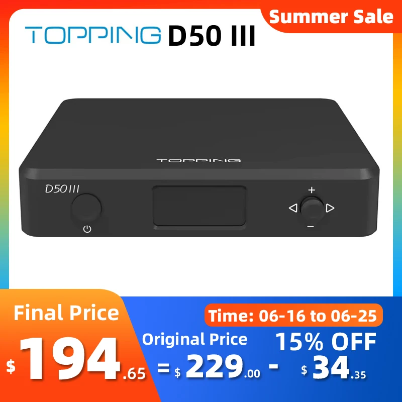 TOPPING D50III Hi-Res Desktop HiFi DAC Double ES9039Q2M PCM768 DSD512 Bluetooth LDAC D50 III With remote control