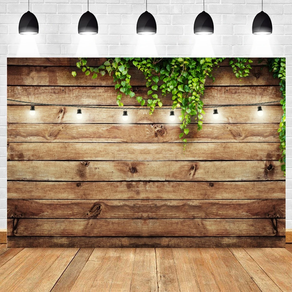 Wooden Board Flower Photography Backdrop Wood Brick Wall Wedding Bridal Shower Baby Birthday Party Decor Background Photo Studio