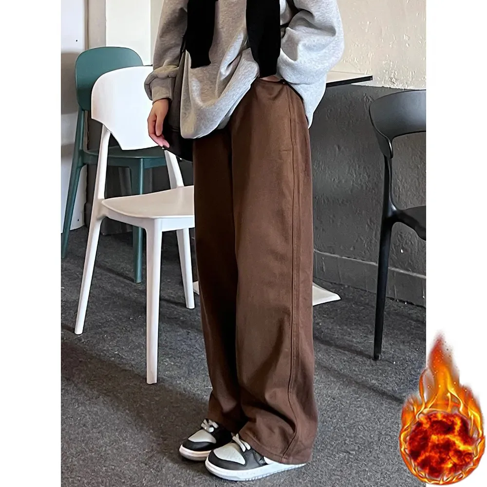 Khaki Winter Baggy New Jeans Japanese Y2k 90s Vintage Women Denim Pants High Waisted Cargo Kpop Trashy Dongdaemun Denim Trousers