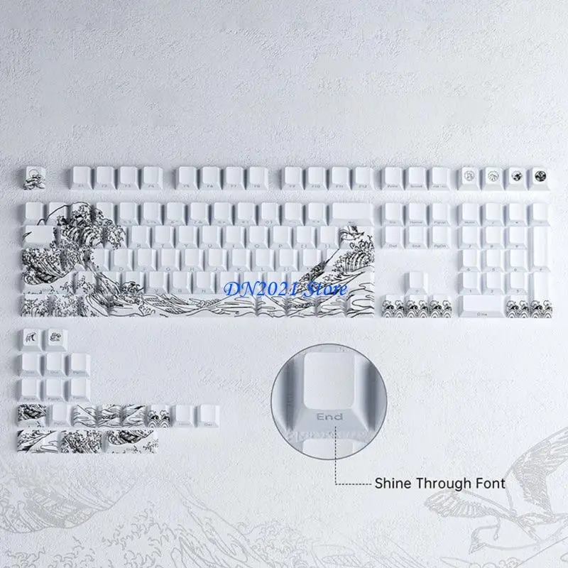 

Колпачки для клавиш F3KE Fynmi Ukiyo e PBT Dying Sublimations с набором из 127 клавиш раскладок ANSI