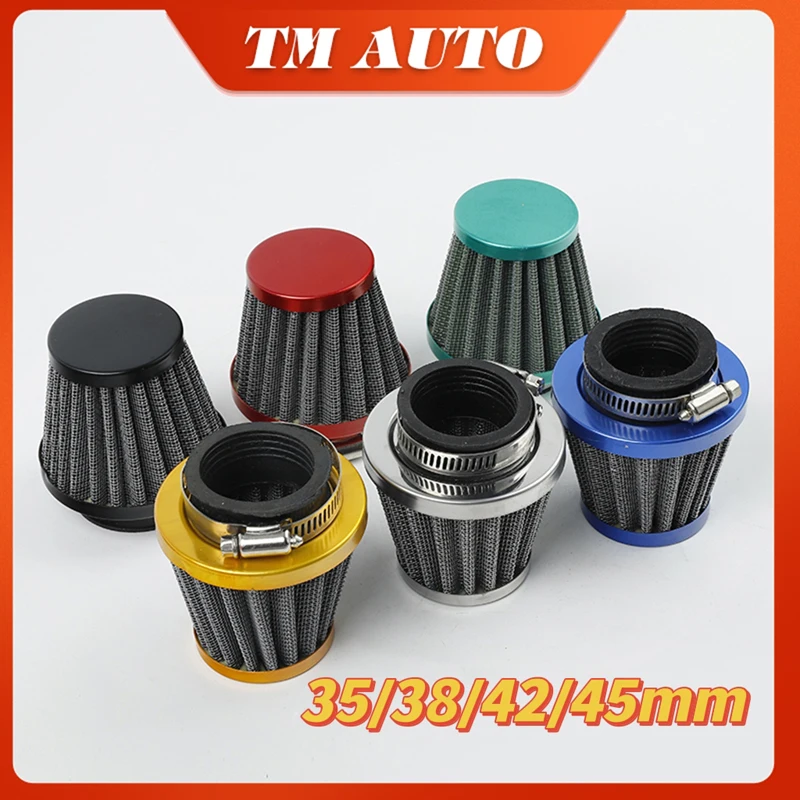 Motorcycle Universal Air Filter 35mm 38mm 42mm 45mm Fit For 50cc 110cc 125cc 140cc Motorcycle ATV Scooter Pit Dirt Bike