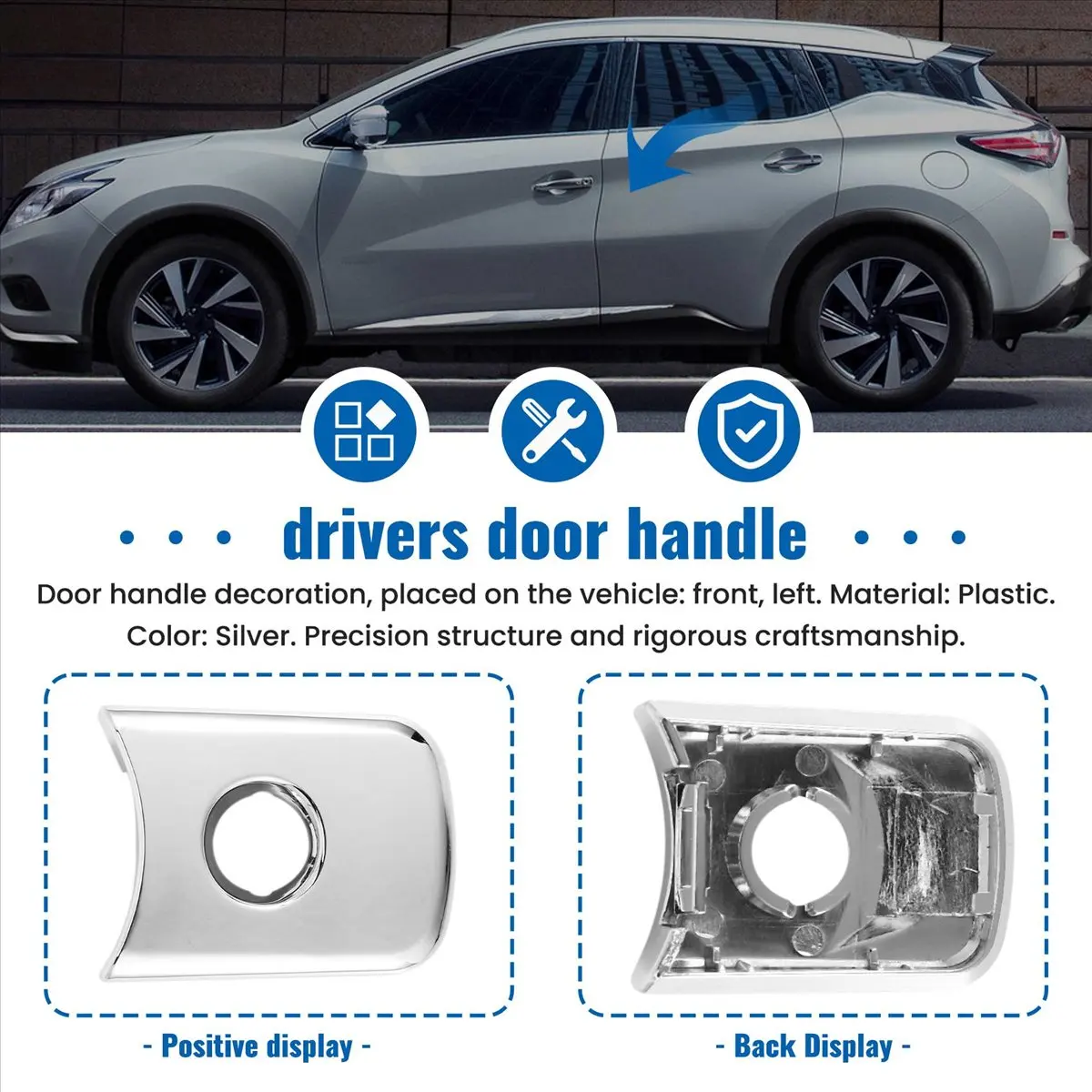 #25G (Silver)Door Handle Trim with Keyhole Cover for Murano Infiniti FX35 FX45,Automotive Parts & Accessories