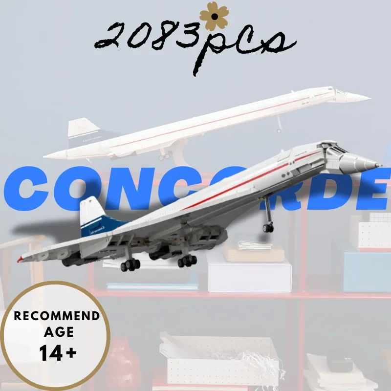 2083Pcs Concorde Airbus Kunststoff Bausteine Dekoration Pädagogisches Spielzeug Flugzeug Modell Für