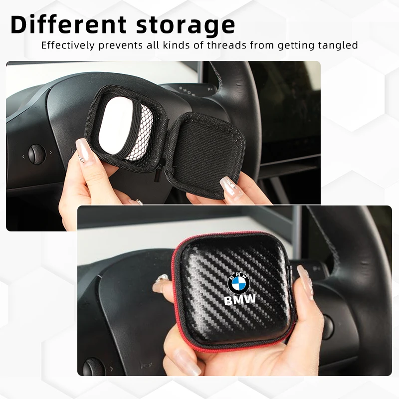 Car Interior Storage Bag Headphones Data Cable Organizers Box For BMW Performance   F10 F40 E92 E91 G20 G30 G05 G06 G07 G11