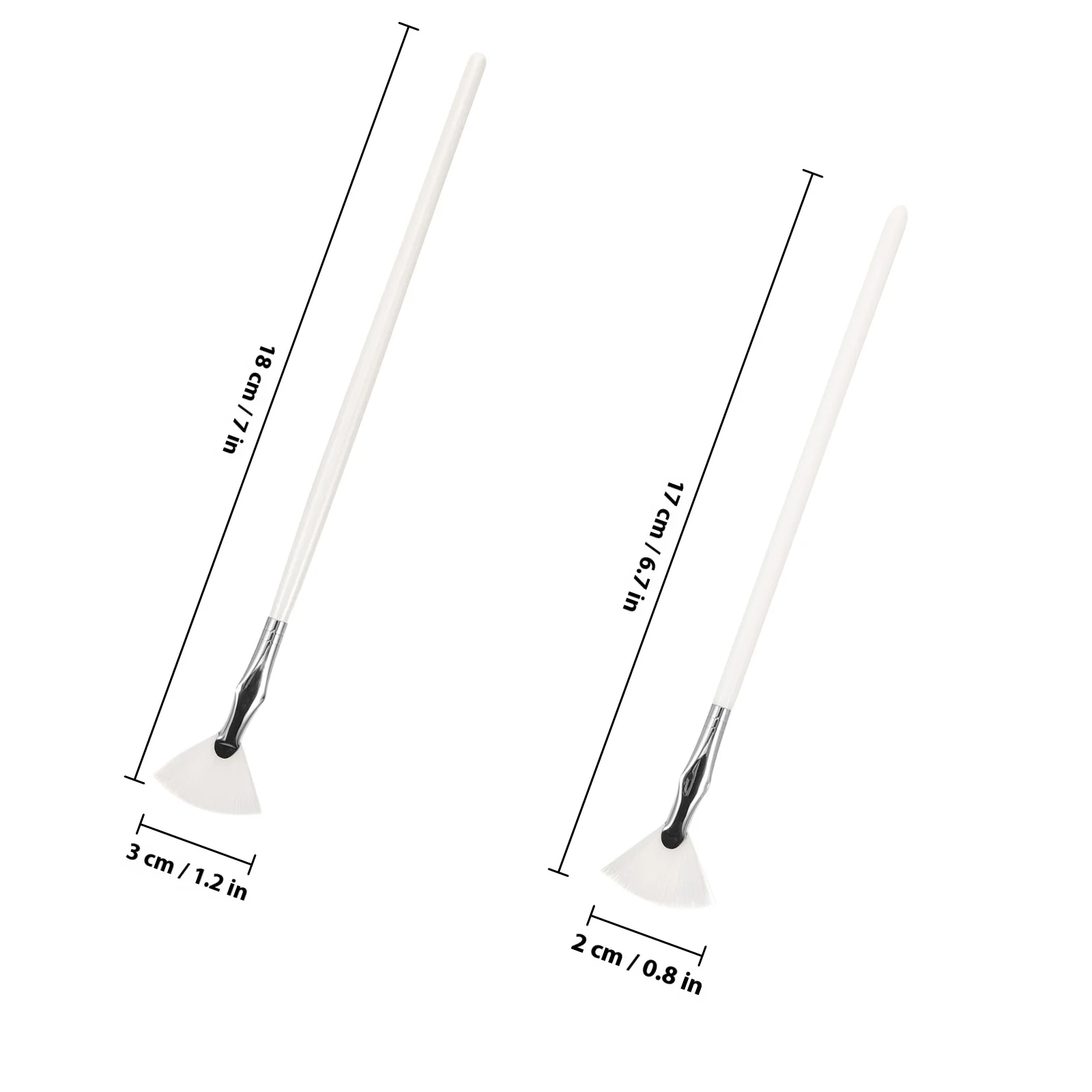 2pcs Fan Eyelash Brush Portable Makeup Tool For Lower Lashes Curved Eyebrow Applicator Travel Use Beauty Supplies Mascara Wand