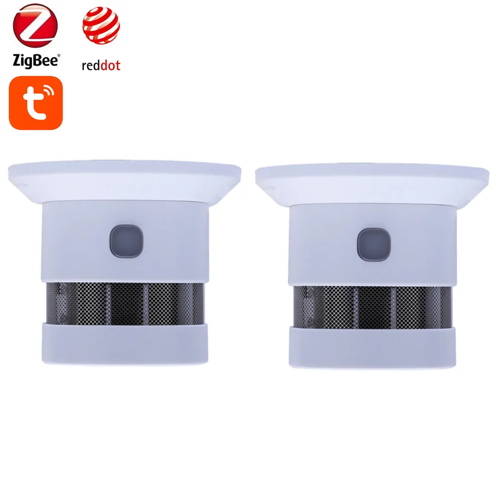 Tuya Zigbee Khói Detector 85dB Lớn Âm Thanh Phòng Cháy Cảm Biến Scence Liên Kết Cuộc Sống Thông Minh Ứng Dụng Đẩy Báo Động Cảnh Báo