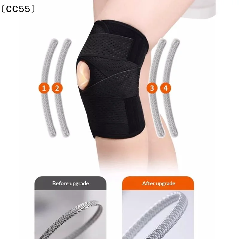 Knee Brace For Knee Pain Compression Support With Side Stabilizer Adjustable Wrap Open Patella Meniscus Protection〔CC55〕