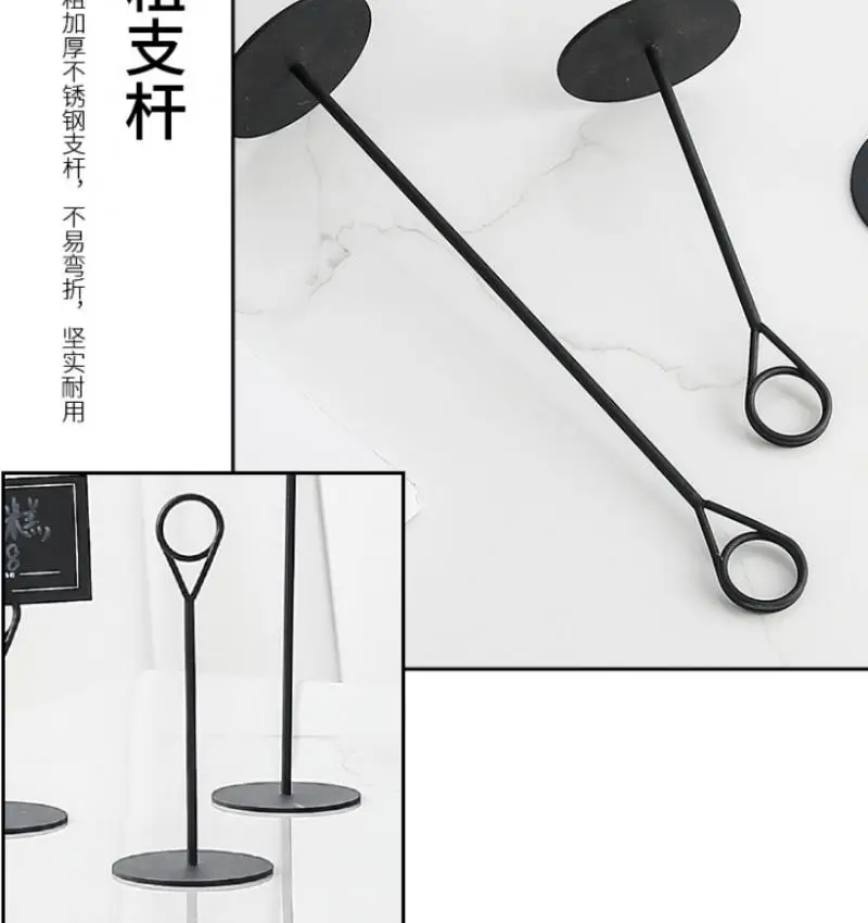 1Pcs Ins Style Stainless Steel Tabletop Menu Card Holder Restaurant Modern Simplicity Vertical Type Price Sign Display Stand