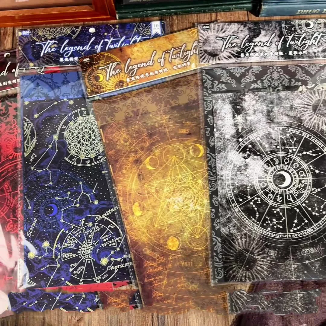 

Twilight Legend Series Vintage Dark Flower Pattern Landscape Material Paper Creative DIY Junk Journal Collage Stationery