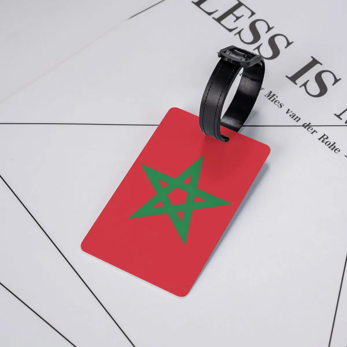 Custom The Flag Of Morocco Luggage Tag Privacy Protection Baggage Tags Travel Bag Labels Suitcase