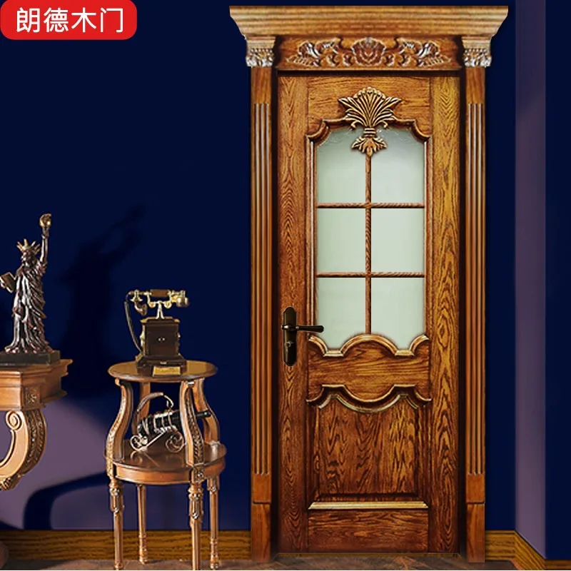 American retro interior suite bedroom European open paint installation custom casement multi-layer knuckle solid wood door