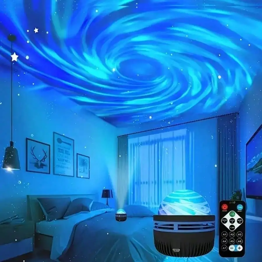 USB Aurora Projection Mini Lamp Creative Atmosphere Night Light Ground Projector Photo Lamp for Birthday Gift（1 Pack）