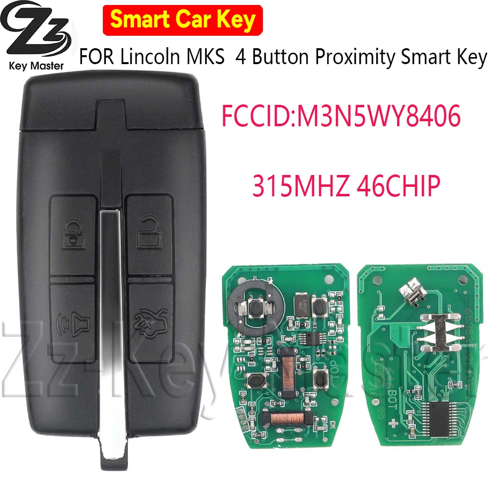 

Zz M3N5WY8406 ID46 PCF7952 315 МГц дистанционный ключ без ключа для автомобиля Lincoln MKS MKT Ford Taurus 2009 2010 2011 2012