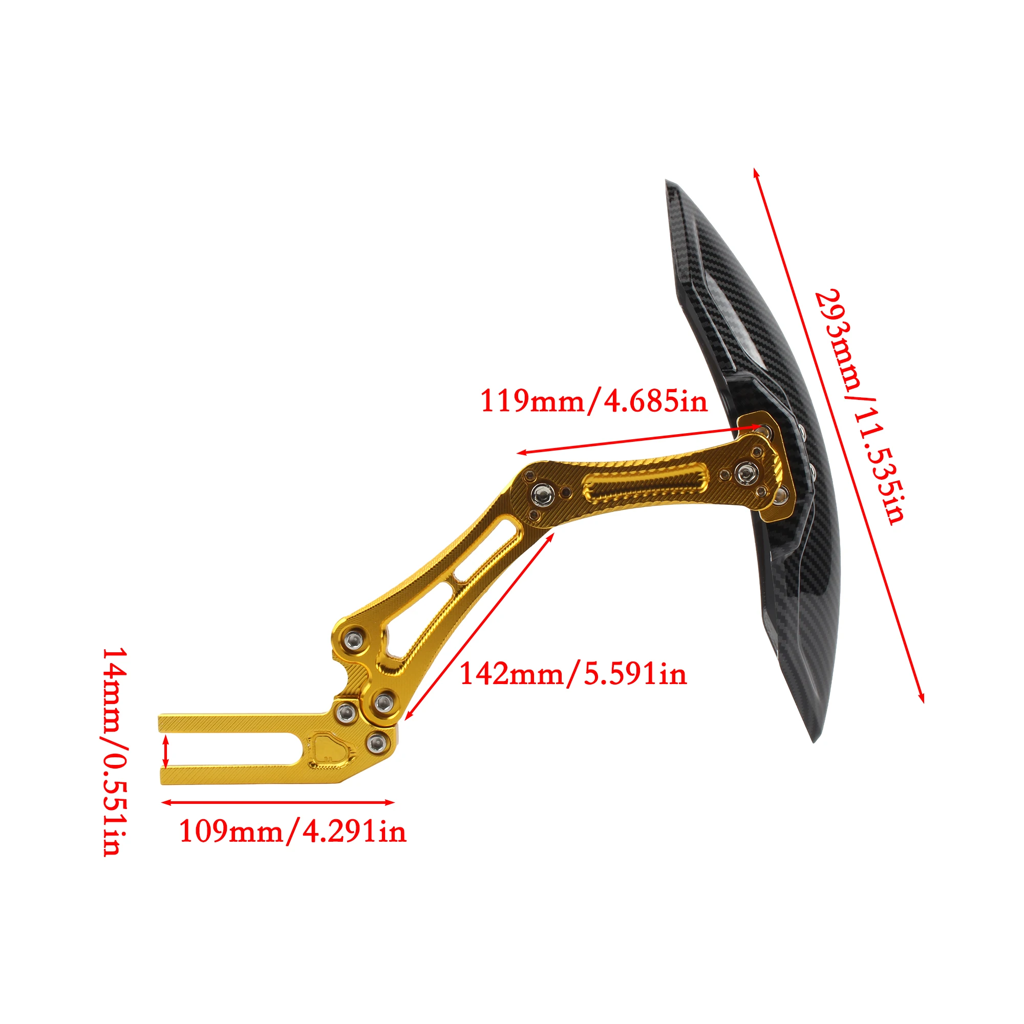 Motorcycle Adjustable Imitation carbon fiber Rear Wheel Fender Mudguard For Cafe Racer E-bike Scooter Moped Universal Parts image 6