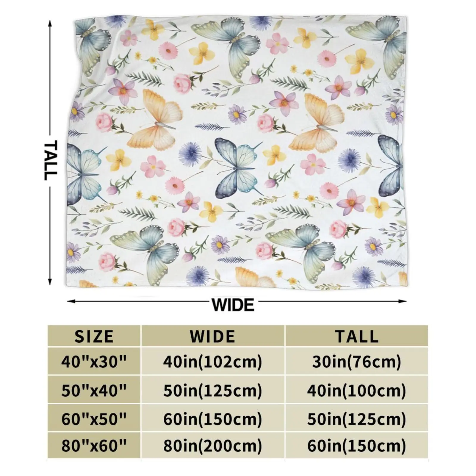 Butterfly, flower, animal digital-printed polyester Bedroom velvet flannel soft sofa cover blanket Fleece blankets for beds