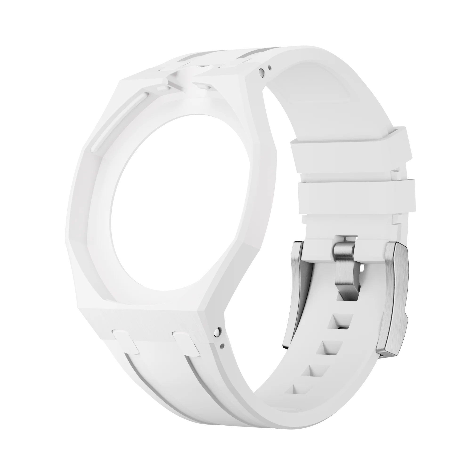 Integrated Ceramic Style Silicone Watch Band Royal Pop Design Sport Replacement Strap Luxury Rubber Wristband Fashion Accessory