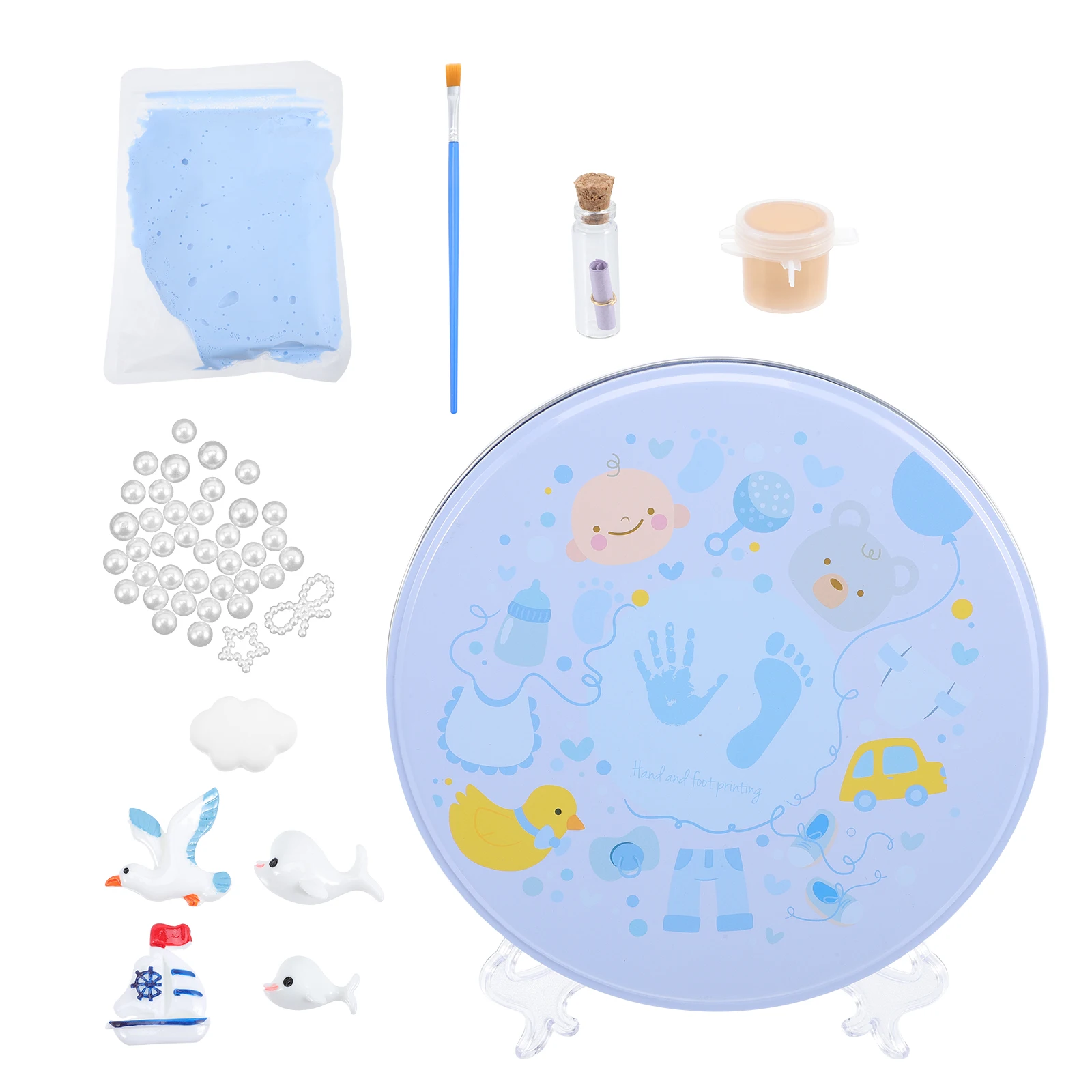 

Baby Footprint Kit nament Mold Footprint Keepsake Kit for Newborn Smooth Surface Lightweight Egg Kits Safe Craftsmanship
