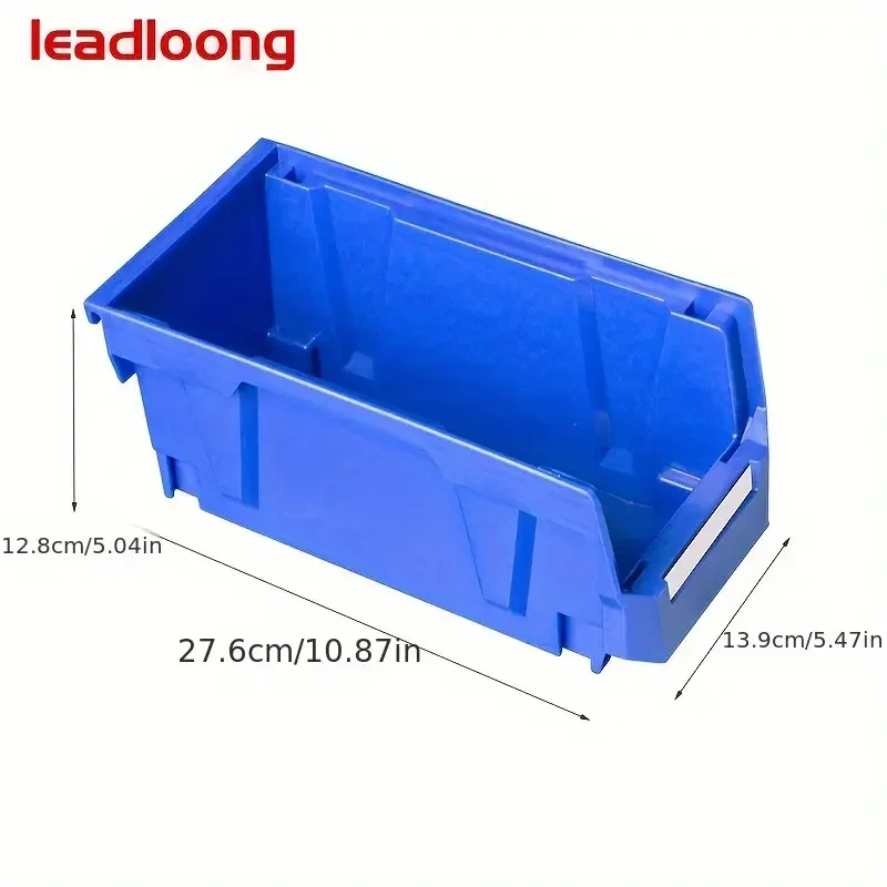 LEADLOONG V3 Garage Box 12pc 11x5x5inch/27.6*13.9*12.8cm Workshop Goods Shelves Organizer Bin Screw Parts Hardware Storage Case