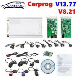 Carprog V8.21 V13.77 Full 21 Adapters Online Keygen ECU Chip Tuning Repair Tools ECU Programmer Universal 8.21 Version