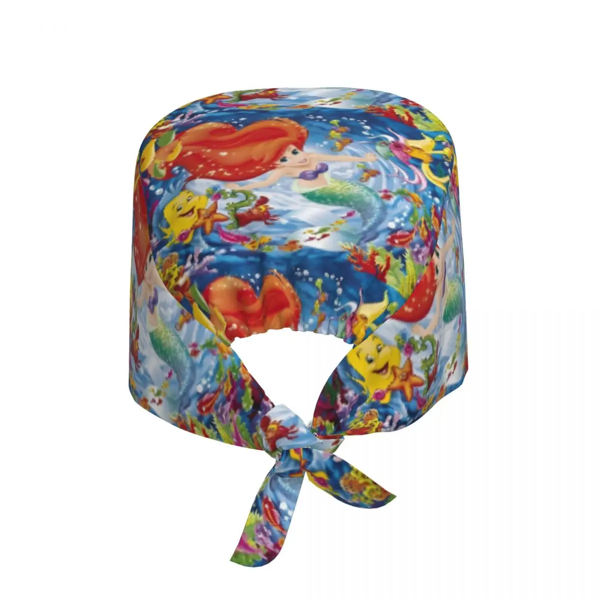 Custom The M-Mermaied L-Littles Scrubs Cap Surgical Hats Women Men A-Aried Cartoon Operating Room Cap Nursing Cap Lab Works Hat