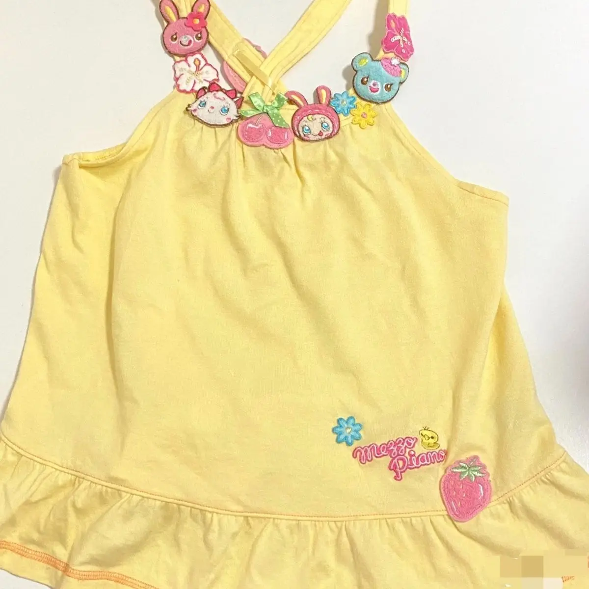 Japanese Cartoon Mp Embroidery Cute Doll Patchwork Sweet Girk Tank Top Summer Daughter Clothing All Match Camisole Y2k Crop Top