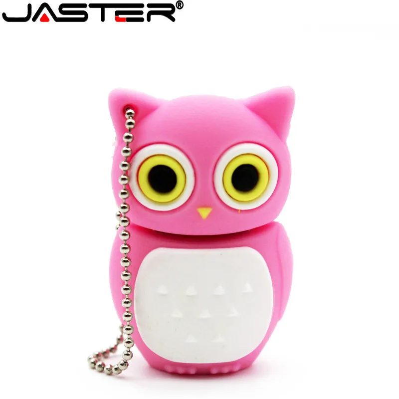 Cute Owl U Disk 64GB Pink 32GB Black Pen Disk Blue 16GB Memory Stick Keychain Cartoon Creative Children's Day Gift