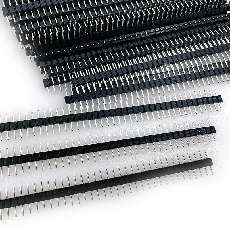 10PCS 2.54mm 5p 10 p 20p 40 Pin Male Single Row Pin Header Strip1*5P 1*10P 1*20P 1*40P  11.5mm Male Pin Header Connector Copper