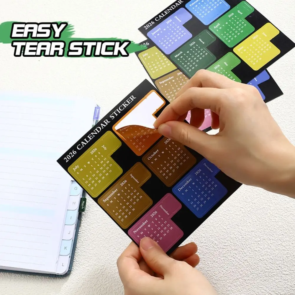 NEW DIY 2026 Calendar Stickers Multi-functional Colorful Planner Stickers Durable Removable Schedule Stickers Office