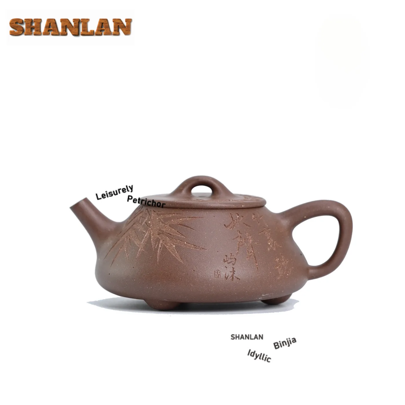170ml Ancient Yixing Purple Clay Teapots Hand-carved Bamboo Leaf Stone Ladle Pot Raw Ore Mud Kettle Chinese Zisha Tea Set Gifts