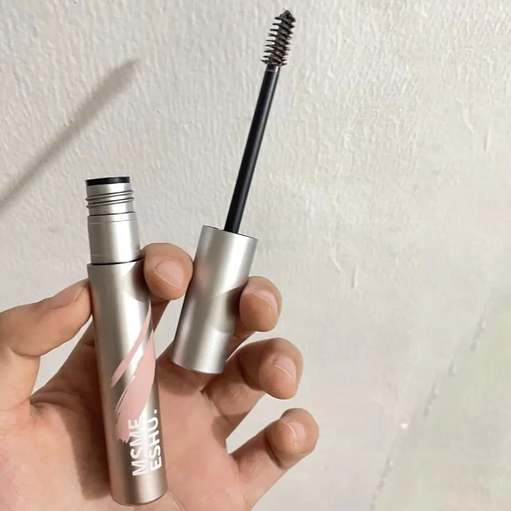 Naturalny krem do koloryzacji brwi, odporny na pot, długotrwały, brązowy/kawowy z składanym pędzelkiem, tusz do brwi dla dziewcząt.