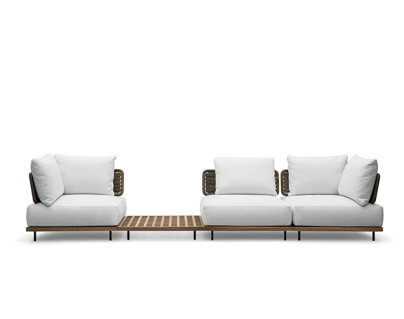 Nordic outdoor teak rattan sofa rattan furniture