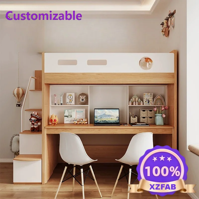 Factory Direct 2026 Combination bed Household multi-functional upper and lower beds Bunk beds High and low children's beds Desk