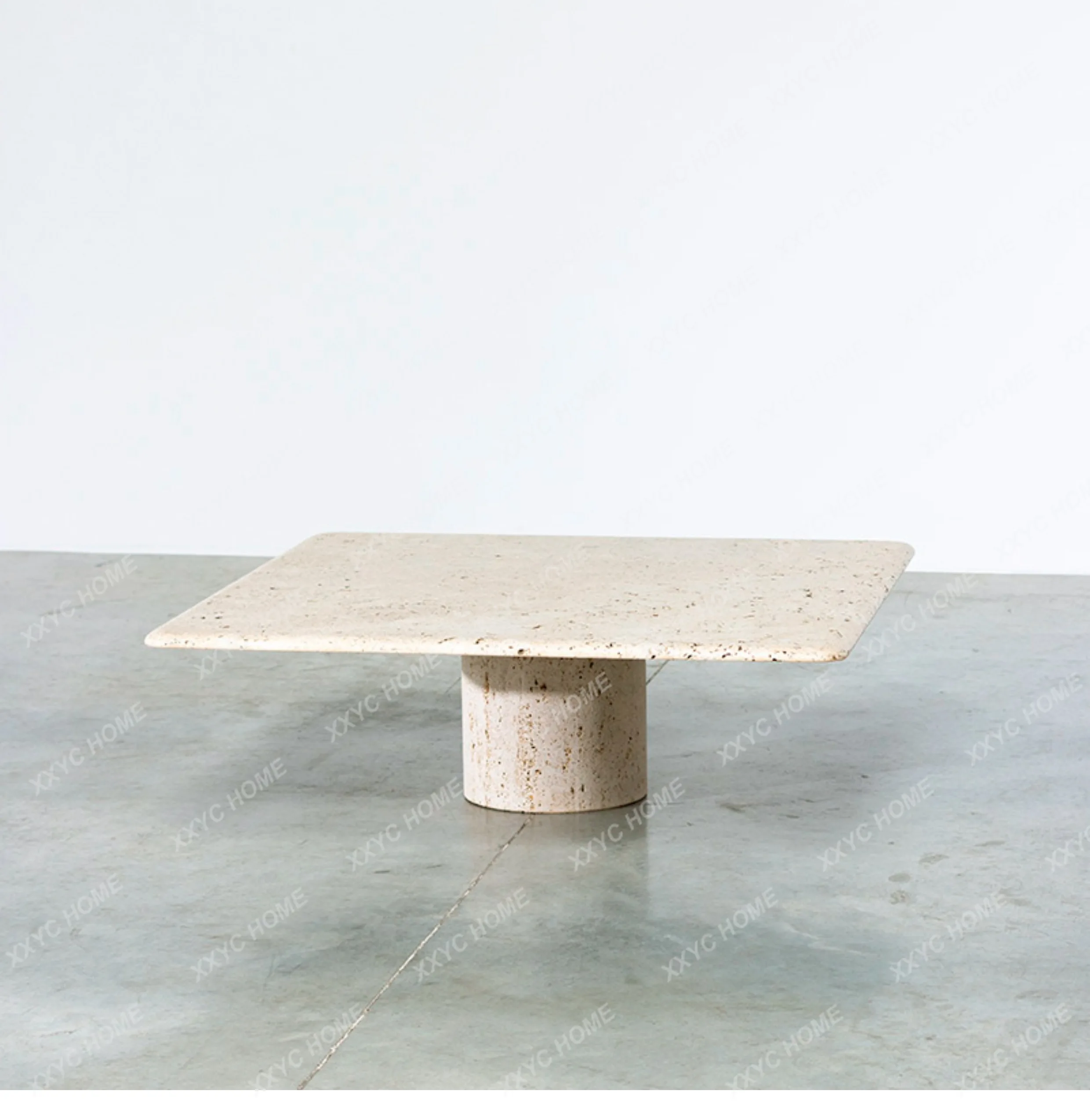 natural travertine coffee table square marble living room small apartment household light luxury small table