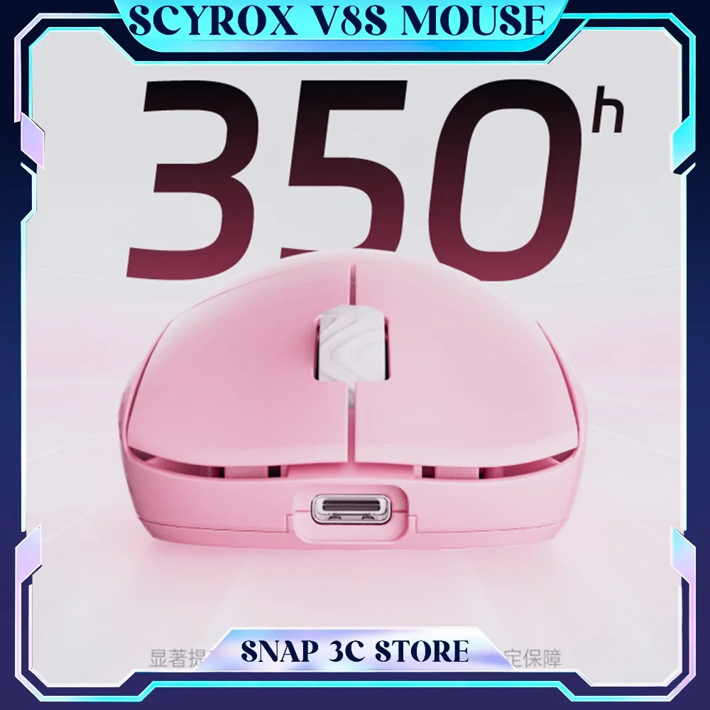 Scyrox V8s PAW3950 Wireless Gaming Mouse 8K Polling Rate 30K DPI 40g Lightweight Mice Web-Driver Support E-sports Gamer Mouse