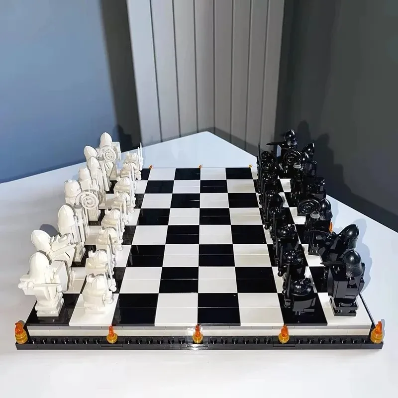 

New Film Wizard Chess Magic Final Challenge Interactive Game Building Blocks MOC 76392 Knight Role Play Bricks Toys Kid Gifts