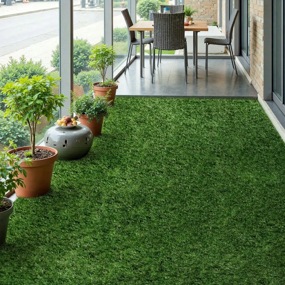 

Grass Rug Indoor Outdoor Rug, Dog Grass Mat With Drainage Holes, Synthetic Artificial Grass Turf Fake Grass Rug For Balcony Gar