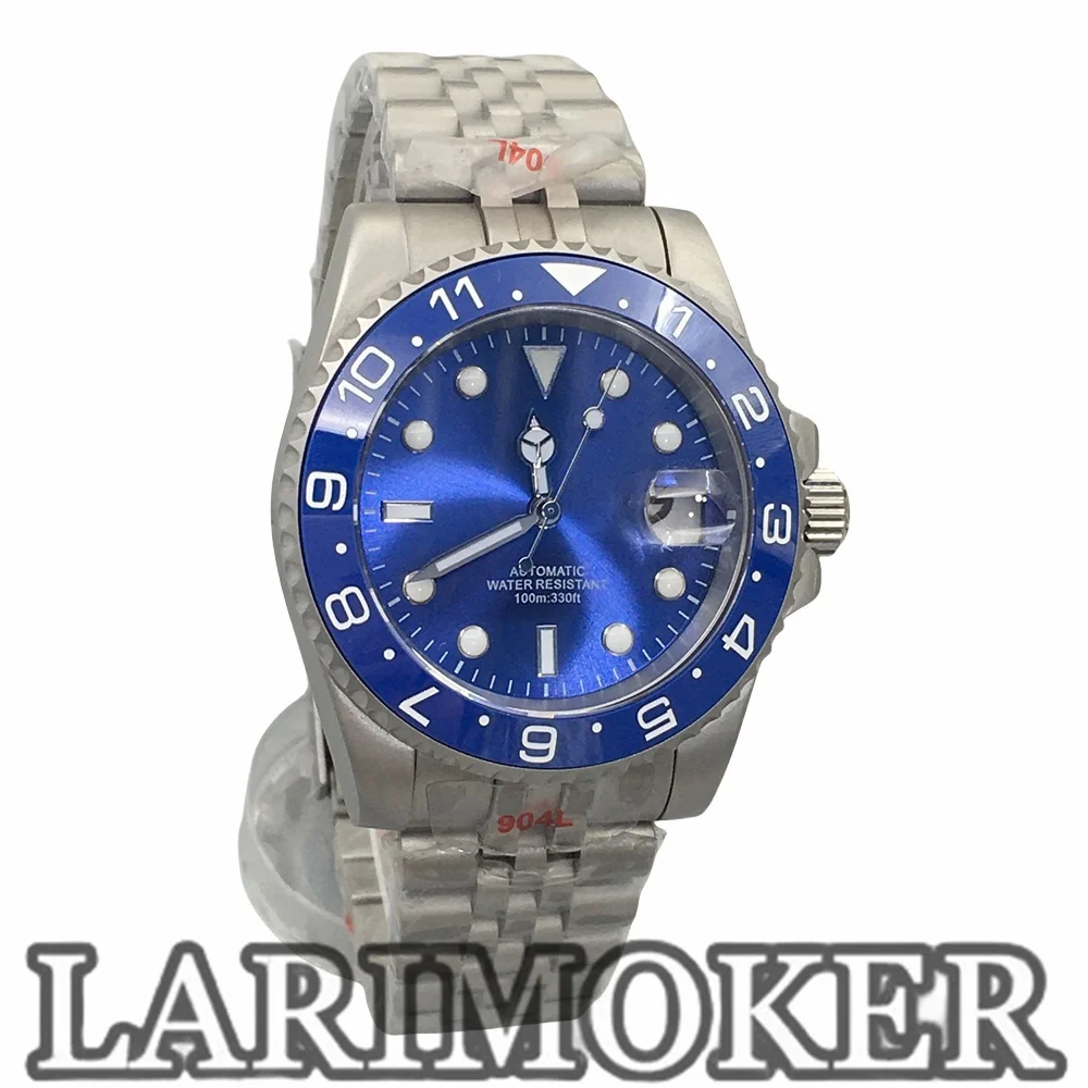 

LARIMOKER 40.5mm NH35 PT5000 Movement Diving Automatic Mechanical Men's watches Blue Dial Ceramic Bezel Sapphire Waterproof Watc