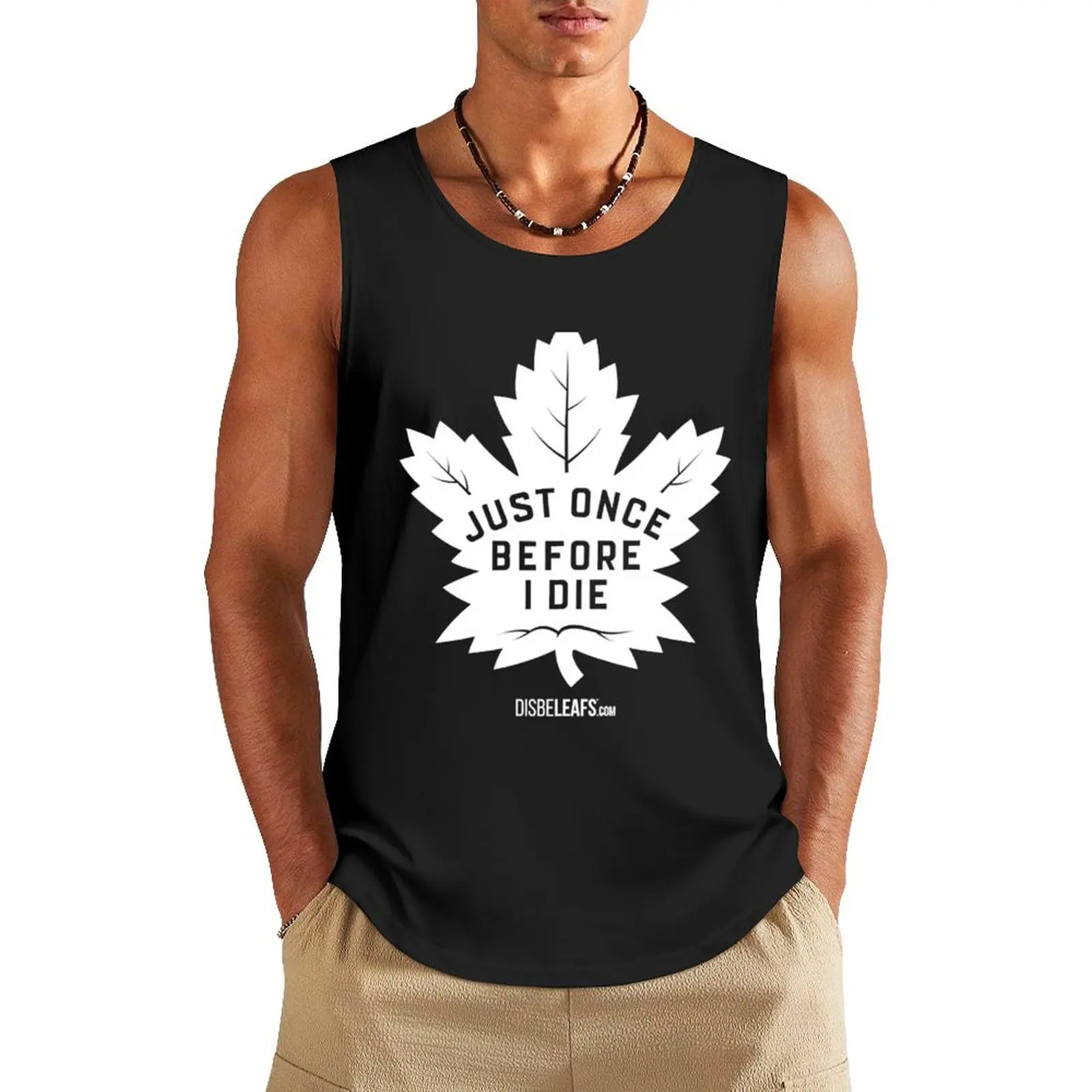 Maple Leafs Just Once Dark Tank Top Clothing summer Men's tops Fitness men clothing