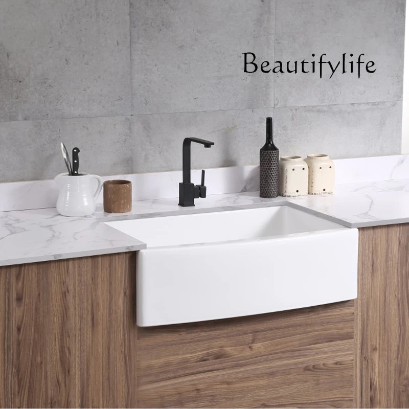 

Bathroom American open kitchen front 24 inch ceramic sink retro large vegetable basin