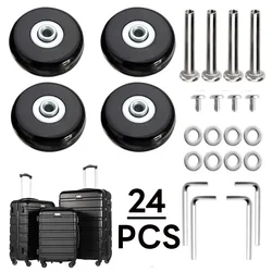 24/12Pcs Suitcase Parts Axles Dia 40mm/50mm/60mm Silent Travel Luggage Wheels Casters Repair Replacement Axles Repair Kit