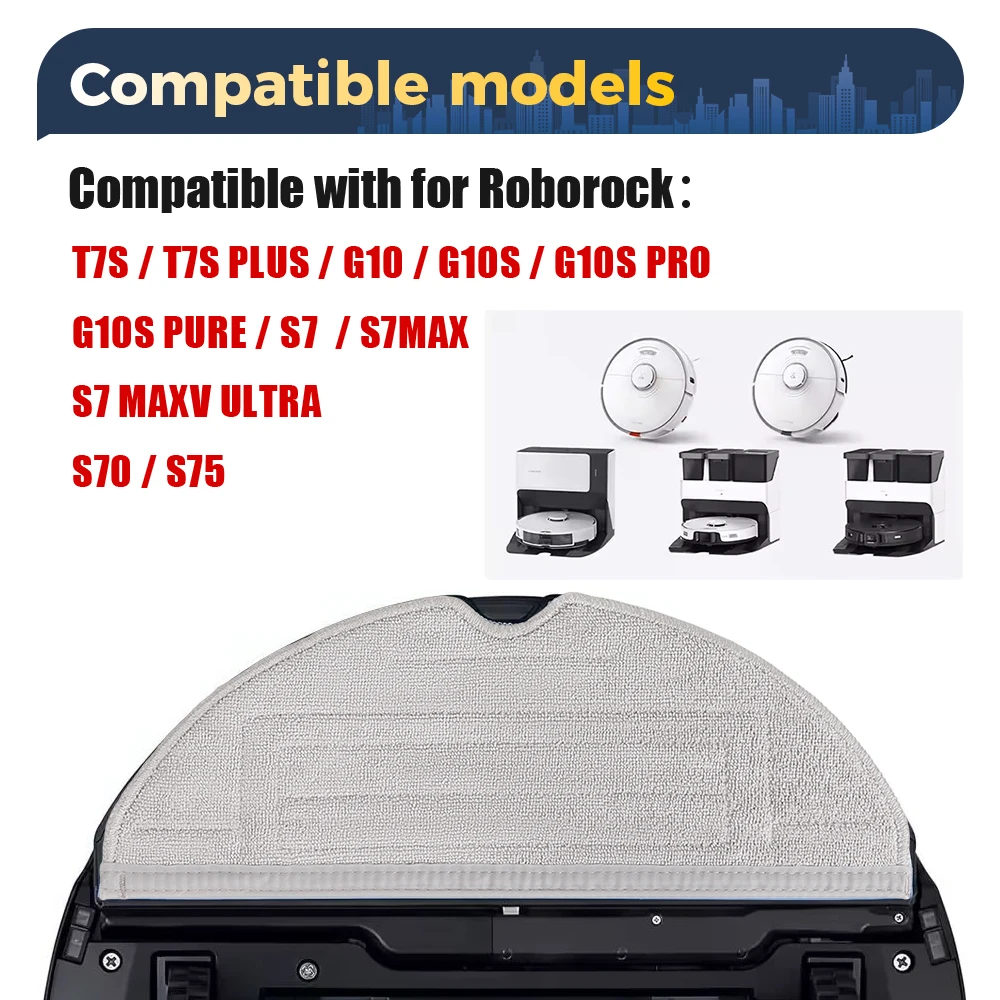 ممسحة قماش لـ Roborock S7 Maxv Ultra S7 Max S7 Maxv Plus S7 S8 S8 Pro Ultra S70 S75 T7S G10 G10S S8 + G10s Pro مرفق مكنسة كهربائية