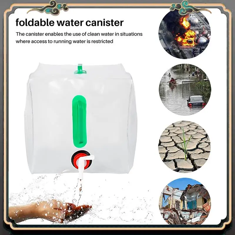

Premium Set Of 4 Foldable Water Canisters With Handle And Pouring Tap 20 L