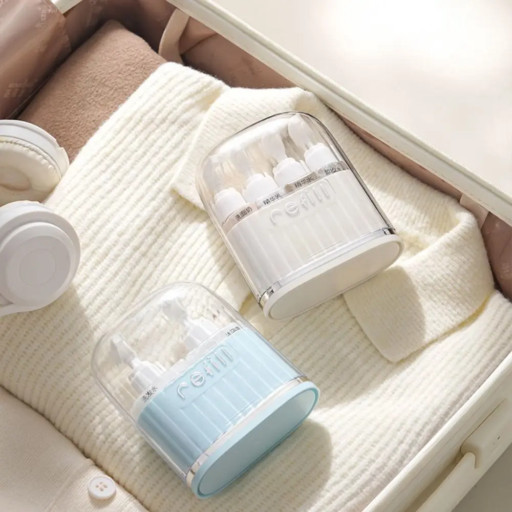 Tragbares Set aus Toilettenartikelflaschen, 2/4 in 1, wiederverwendbare, leere Reiseflaschen, auslaufsichere, aufteilbare Flaschen, nachfüllbare Behälter für den Urlaub. – Detail 10