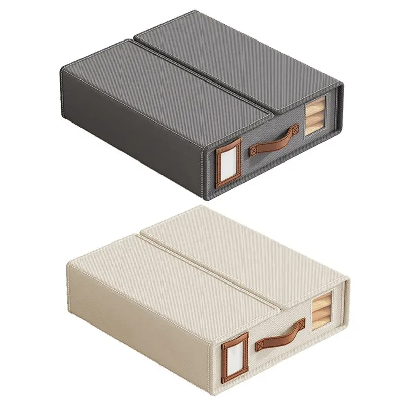 

【PRICE-DROP!】Foldable Moisture-Proof Breathable For Storage Box Leather Handle For Bed Sheets Organizers- 2Pcs