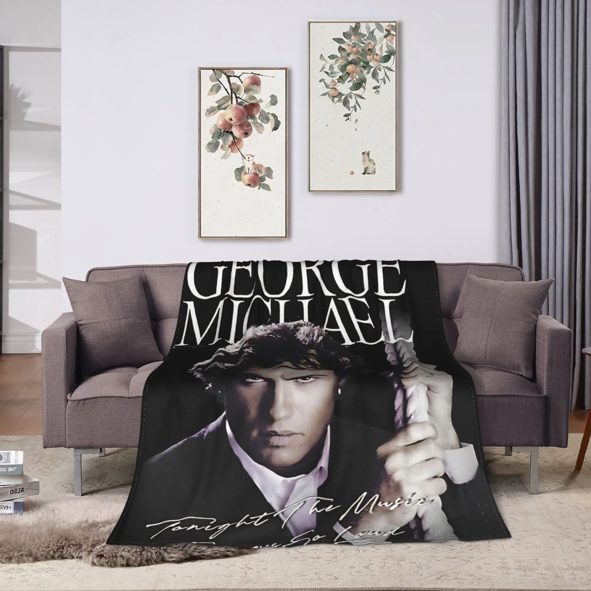 George Michael Music Blanket  Picnic Flannel Throw Blanket For Home Decor Soft Warm Custom Quality Bedspread Birthday Present