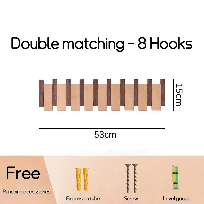 Wandmontage Zwarte Walnoot Kapstok Massief Houten Kledinghaak Dropshipping Ingangsdeur Hanger Kapstok Home Decor Ds Meubels
