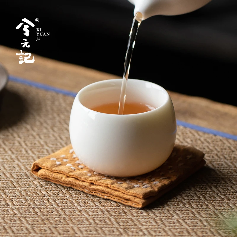 Mutton Fat Jade Zen Cup Ceramic Single High-End Personal Dedicated Tea Tasting
