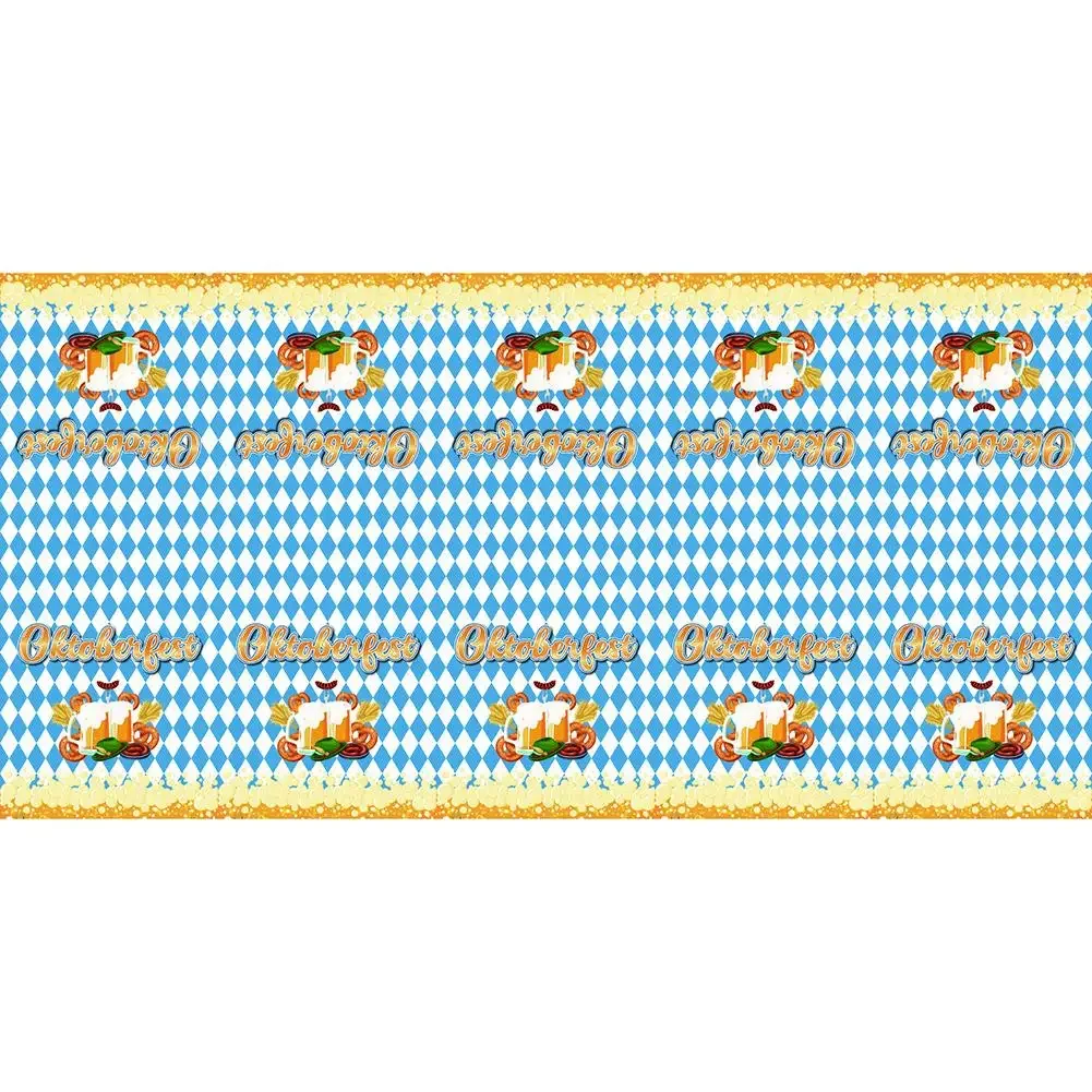 Bavarian Oktoberfest Party Tablecloth Protects Tables from Spills and Scratches Blue and Bavarian Flag Check 108 x 54 Inch